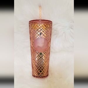 Elegant Pink Tumbler with Straw